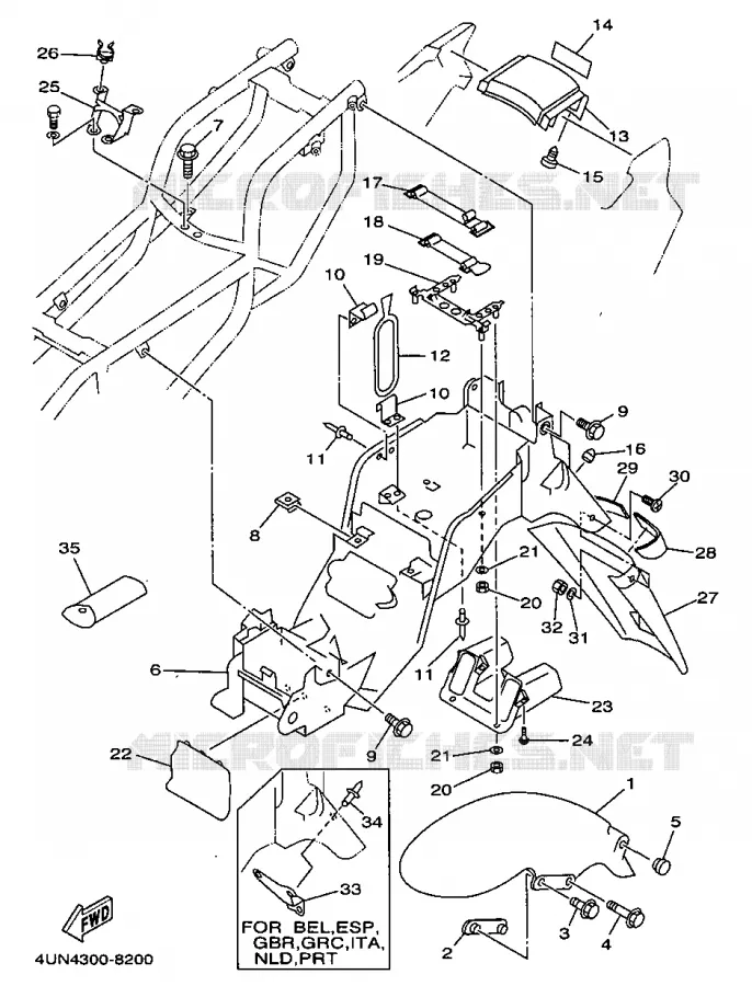 SPATBORD Yamaha MOTO 850 1998 TRX  TRX850