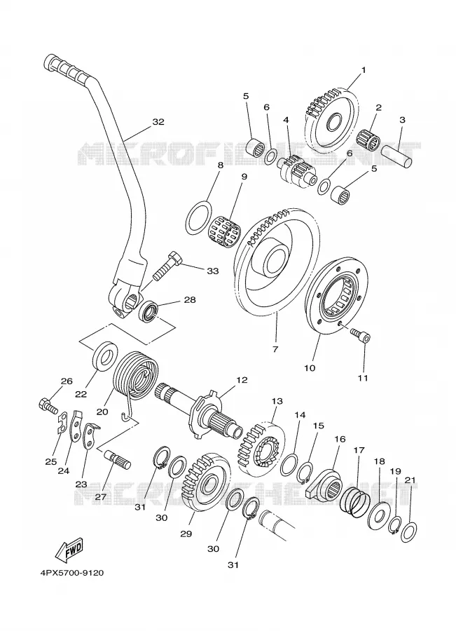STARTMOTOR KOPPELINGS Yamaha MOTO 250 2002 TTR  TT250R