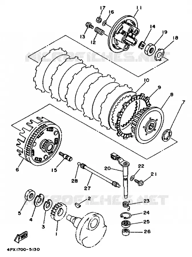 STARTMOTOR KOPPELINGS Yamaha MOTO 250 1999 TTR  TT250RL