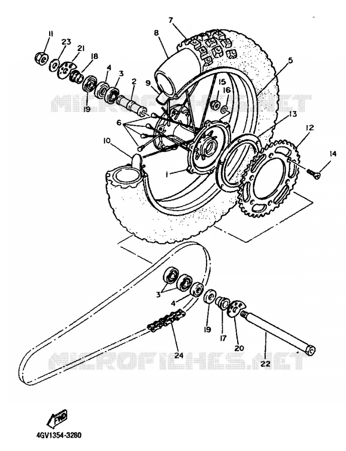 ACHTERWIEL Yamaha MOTO 600 1993 TT  TT600S