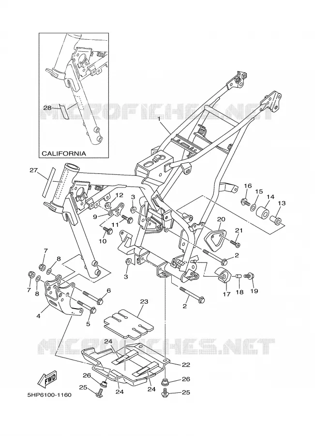 FRAME Yamaha MOTO 125 2002 TTR  TTR125
