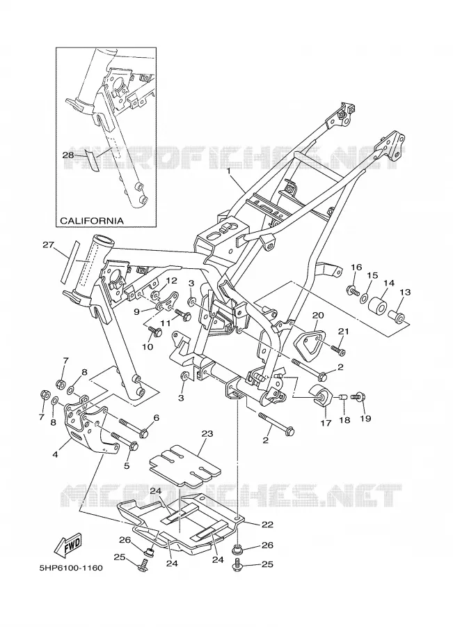 FRAME Yamaha MOTO 125 2004 TTR  TTR125