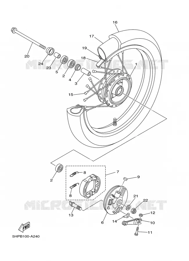 VOORWIEL Yamaha MOTO 125 2004 TTRE  TTR125ES