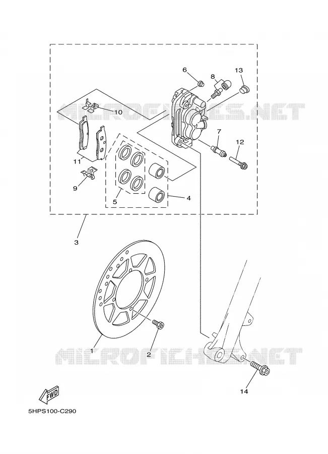 REMKLAUW VOOR Yamaha MOTO 125 2005 TTRE  TTR125ET