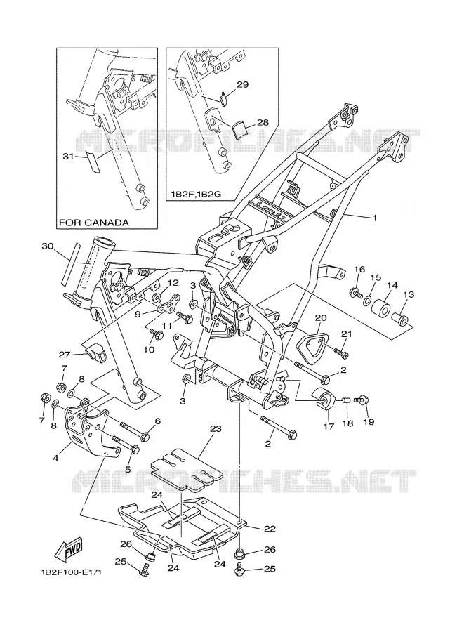 FRAME Yamaha MOTO 125 2006 TTRE  TTR125EV