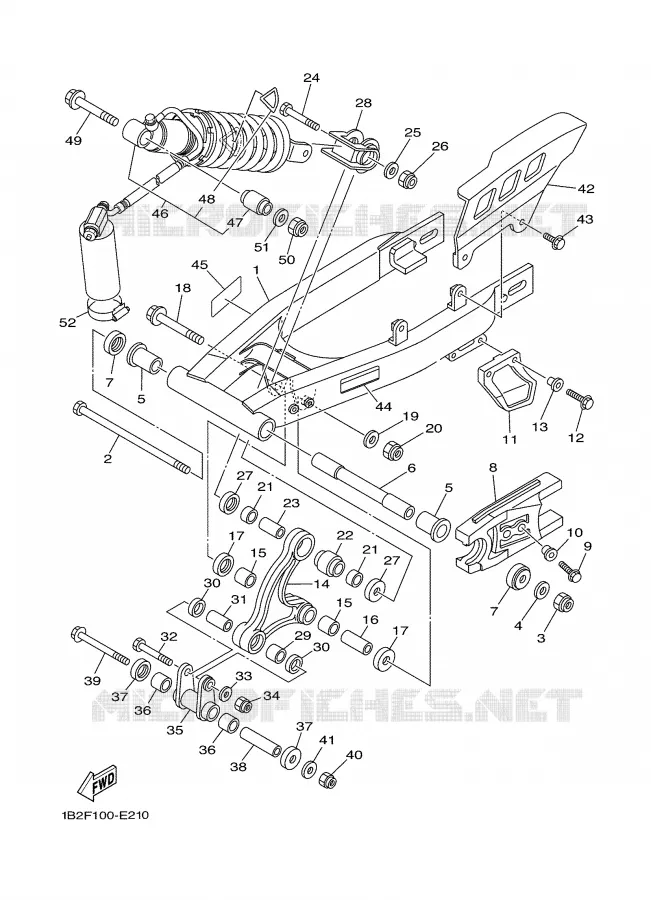 ACHTERBRUG / SCHOKBREKER 2 Yamaha MOTO 125 2007 TTRE  TTR125EW