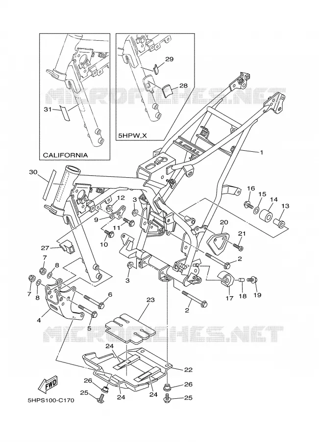 FRAME Yamaha MOTO 125 2004 TTR  TTR125LE