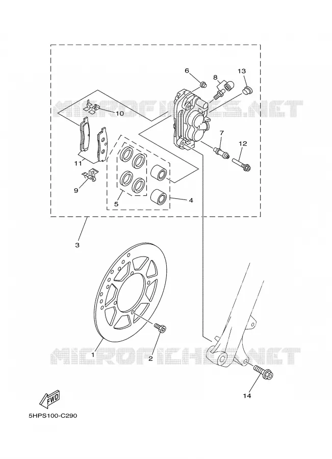 REMKLAUW VOOR Yamaha MOTO 125 2005 TTR  TTR125LE