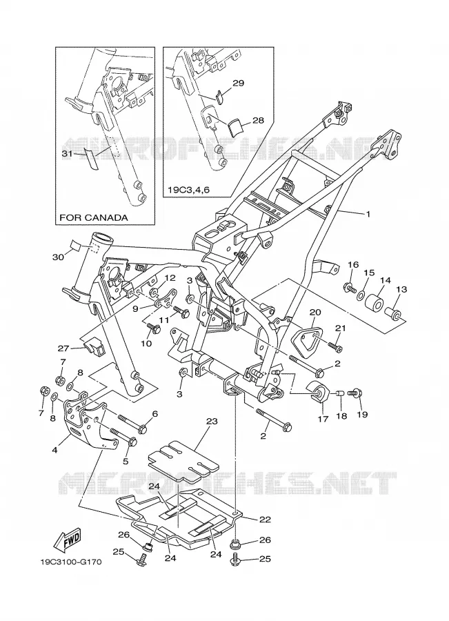 FRAME Yamaha MOTO 125 2008 TTR  TTR125LEX