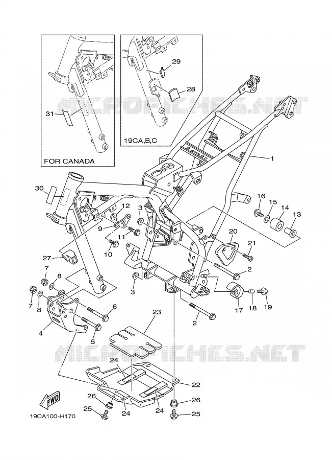 FRAME Yamaha MOTO 125 2009 TTR  TT-R125LEY