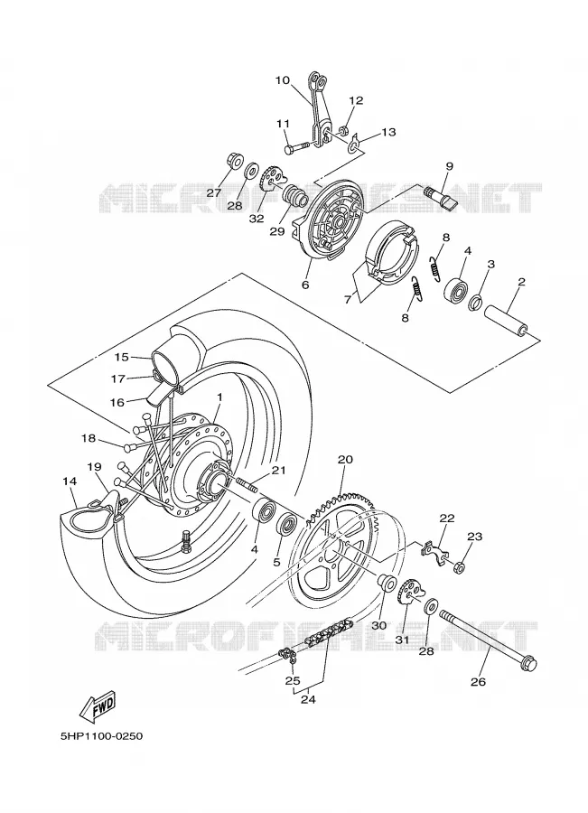 ACHTERWIEL Yamaha MOTO 125 2000 TTR  TTR125LM