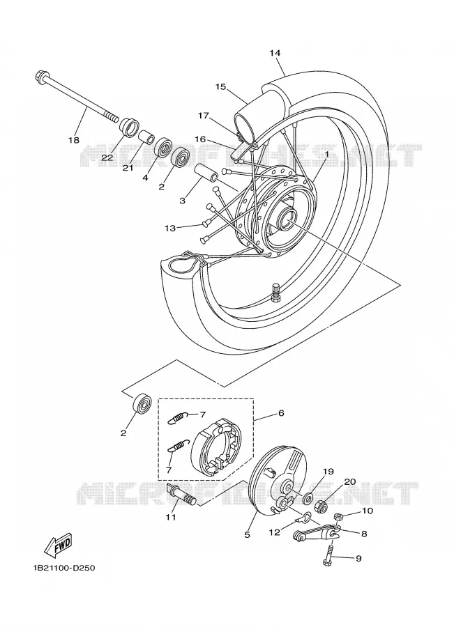 VOORWIEL Yamaha MOTO 125 2009 TTR BIG WHEELS  TT-R125LW