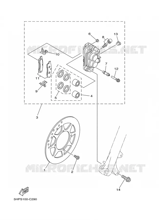REMKLAUW VOOR Yamaha MOTO 125 2009 TTR  TT-R125LY