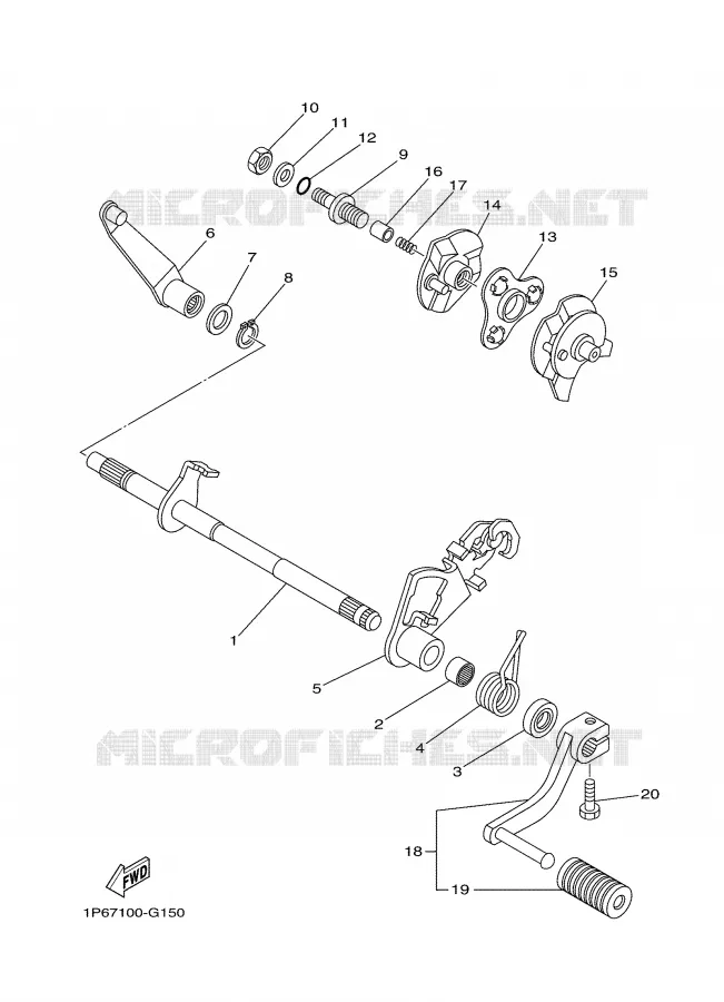 SCHAKEL STANG / PEDAAL Yamaha MOTO 50 2009 TTRE  TTR50EY
