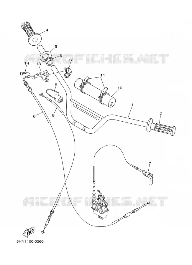 STUUR / KABEL Yamaha MOTO 90 2001 TTR  TTR90