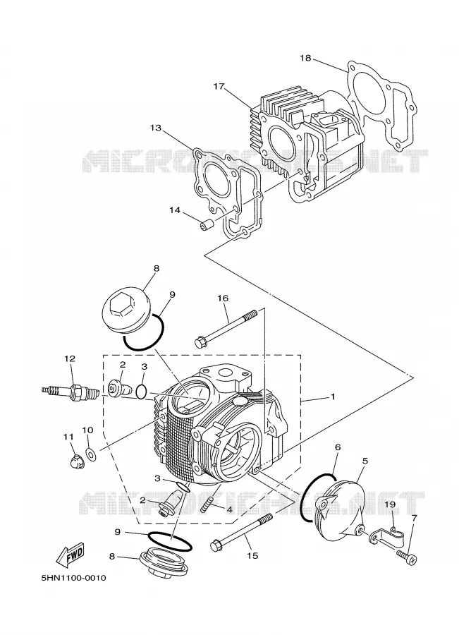 CILINDERKOP Yamaha MOTO 90 2002 TTR  TTR90