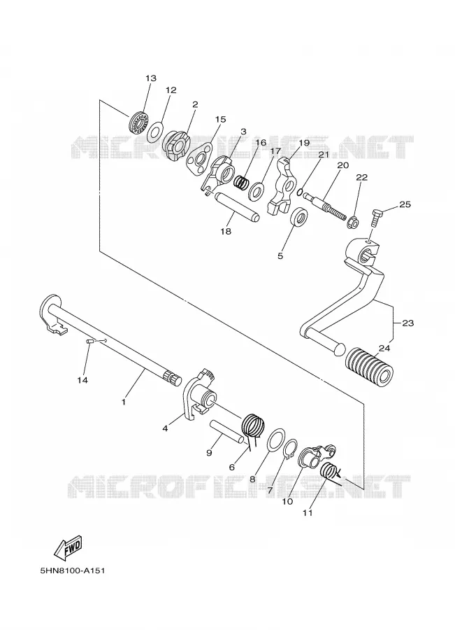 SCHAKEL STANG / PEDAAL Yamaha MOTO 90 2003 TTR  TTR90