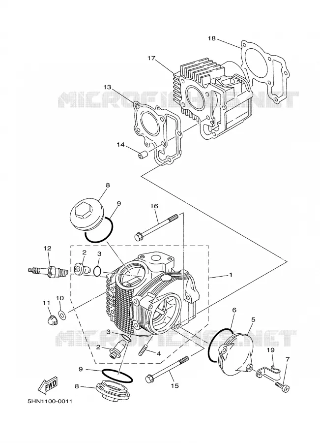 CILINDERKOP Yamaha MOTO 90 2003 TTRE  TTR90E