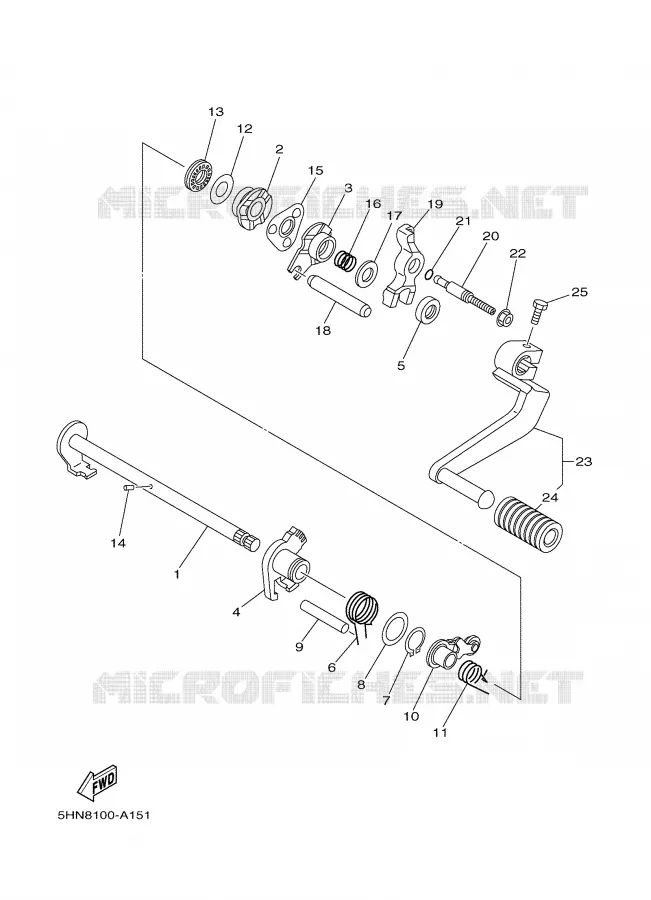 SCHAKEL STANG / PEDAAL Yamaha MOTO 90 2006 TTRE  TTR90E