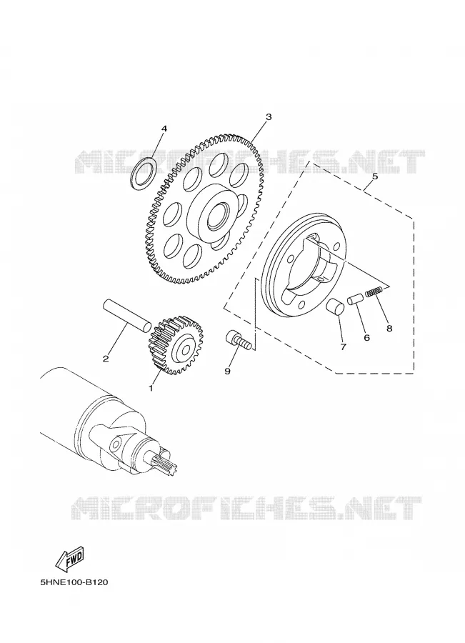 STARTMOTOR KOPPELINGS Yamaha MOTO 90 2003 TTRE  TTR90ER