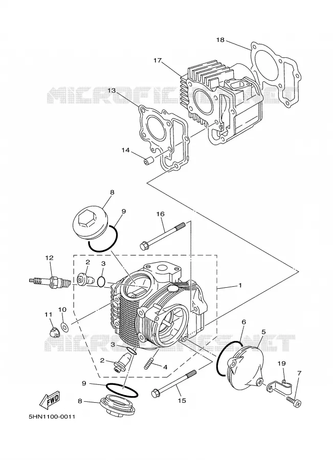 CILINDERKOP Yamaha MOTO 90 2005 TTRE  TTR90ET