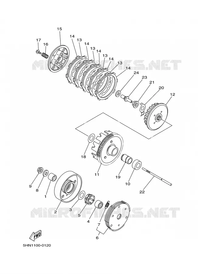 STARTMOTOR KOPPELINGS Yamaha MOTO 90 2005 TTRE  TTR90ET