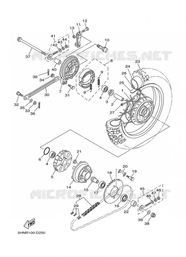 ACHTERWIEL Yamaha MOTO 90 2005 TTRE  TTR90ET