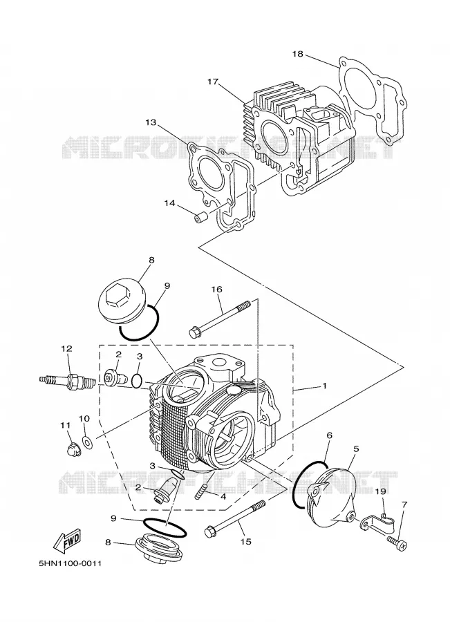 CILINDERKOP Yamaha MOTO 90 2007 TTRE  TTR90EW