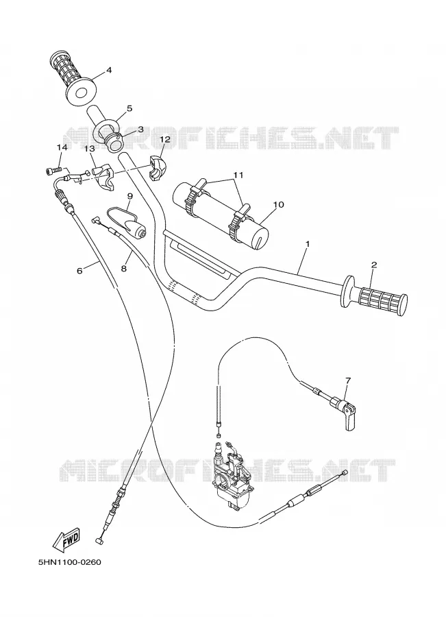 STUUR / KABEL Yamaha MOTO 90 2000 TTR  TTR90M
