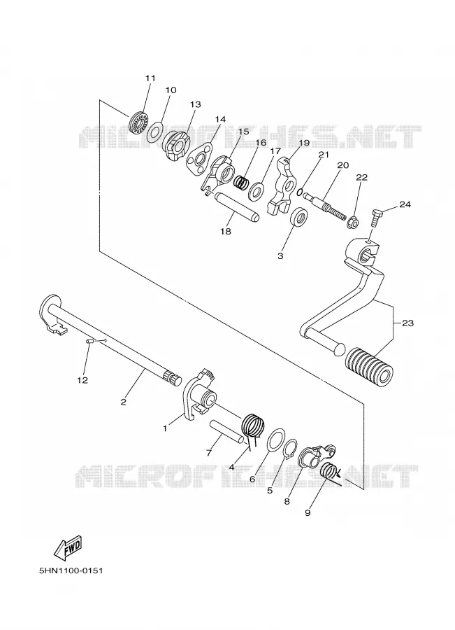 SCHAKEL STANG / PEDAAL Yamaha MOTO 90 2000 TTR  TTR90M