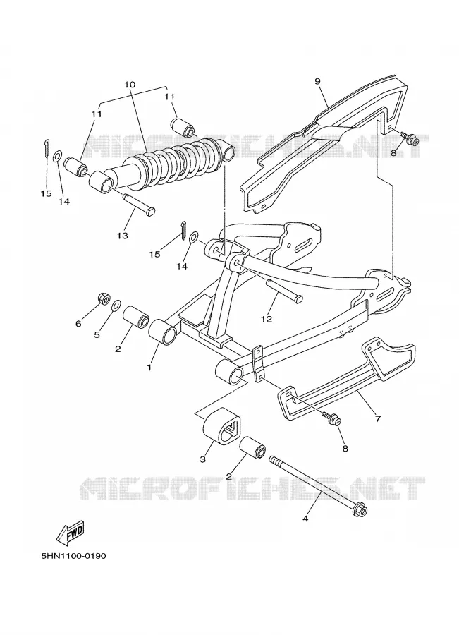 ACHTERBRUG / SCHOKBREKER Yamaha MOTO 90 2000 TTR  TTR90MC