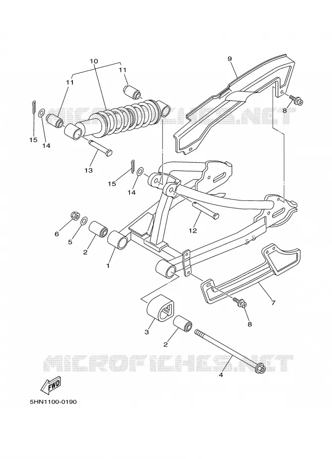 ACHTERBRUG / SCHOKBREKER Yamaha MOTO 90 2001 TTR  TTR90N