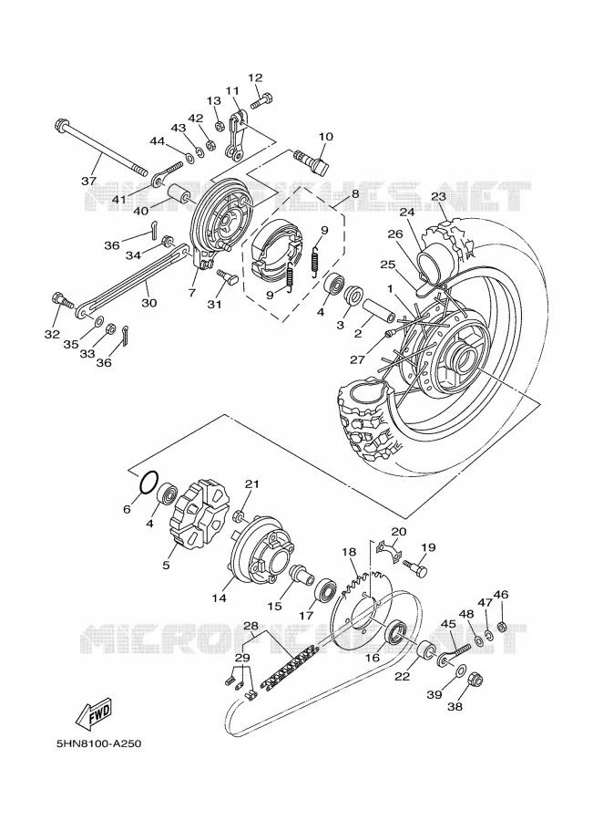 ACHTERWIEL Yamaha MOTO 90 2002 TTR  TTR90P
