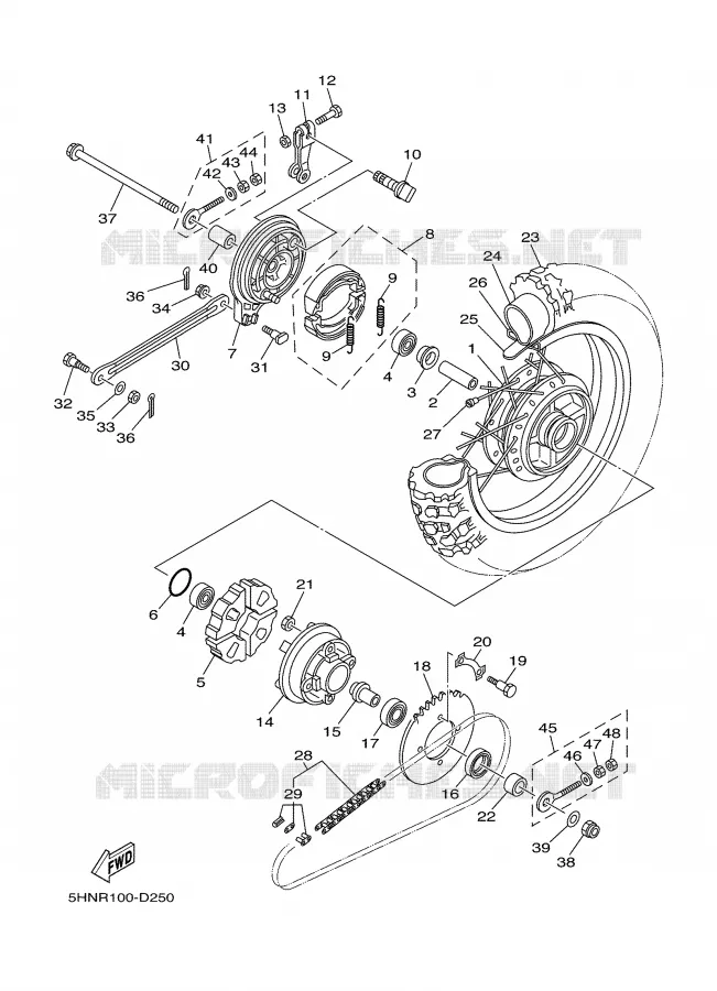 ACHTERWIEL Yamaha MOTO 90 2005 TTR  TTR90T