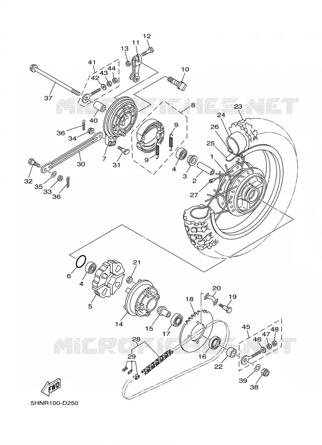 ACHTERWIEL Yamaha MOTO 90 2007 TTR  TTR90W
