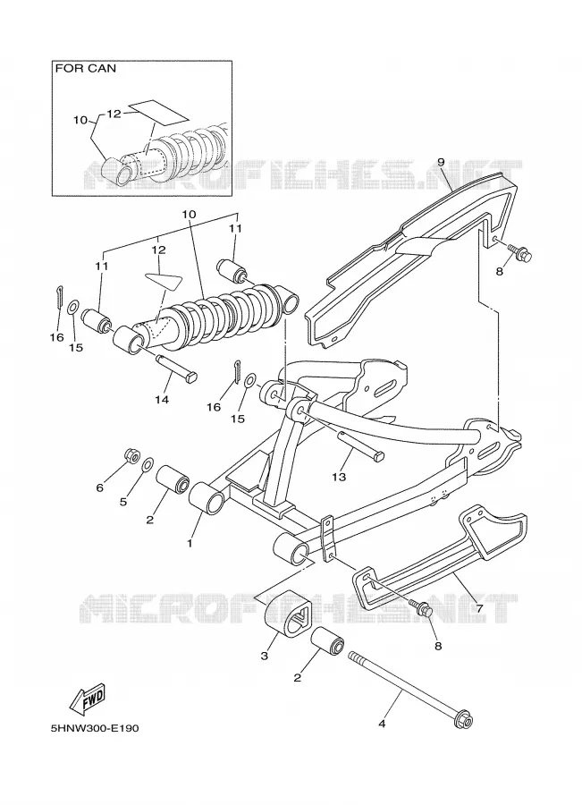 ACHTERBRUG / SCHOKBREKER Yamaha MOTO 90 2007 TTR  TTR90W
