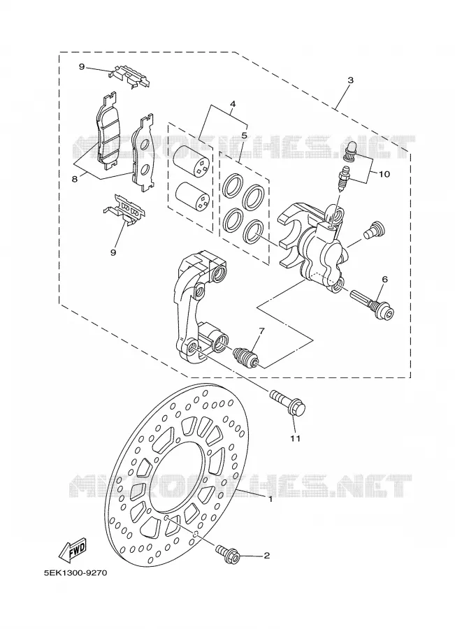 REMKLAUW VOOR Yamaha MOTO 125 2000 TW  TW125