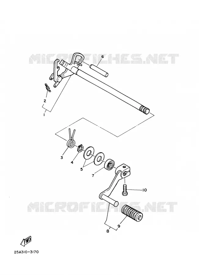 SCHAKEL STANG / PEDAAL Yamaha MOTO 125 2000 TW  TW125