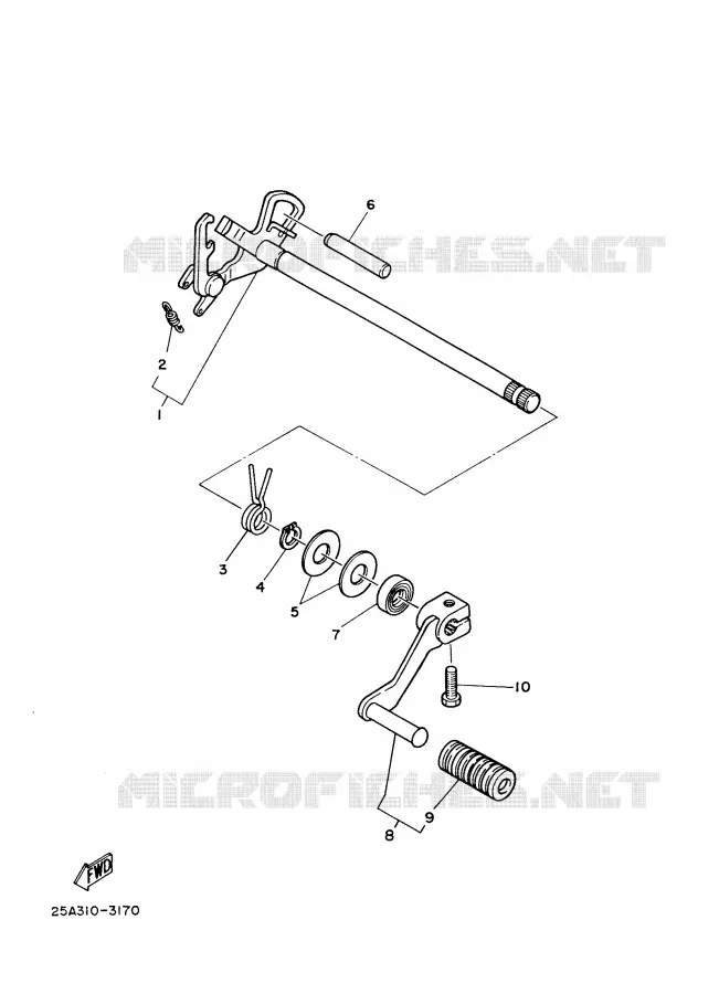 SCHAKEL STANG / PEDAAL Yamaha MOTO 125 2002 TW  TW125