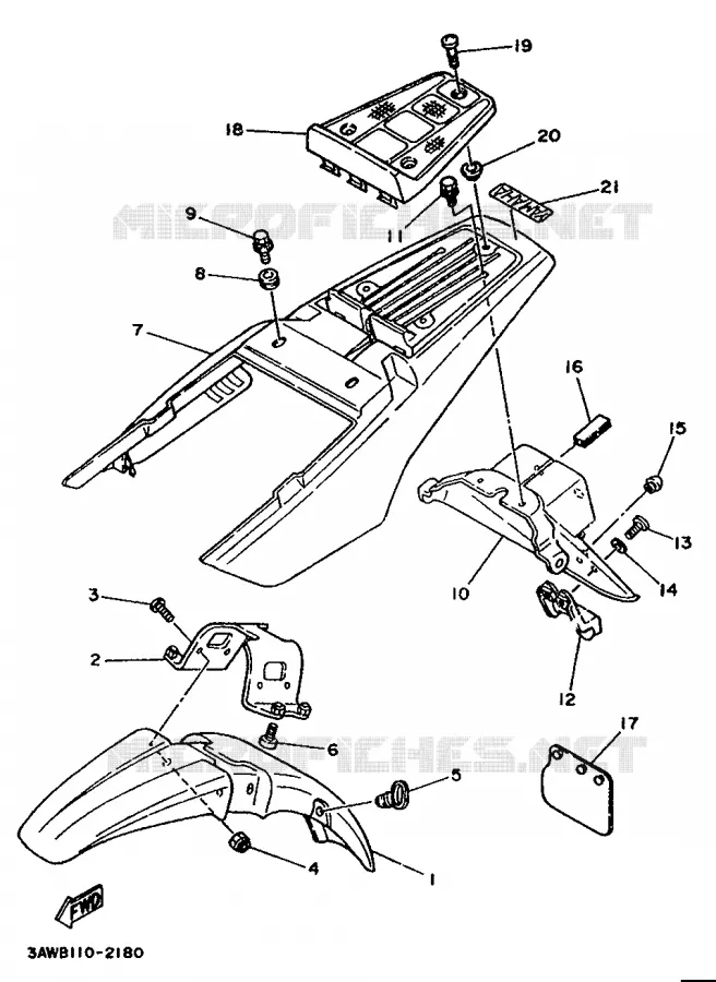 SPATBORD Yamaha MOTO 200 1994 TW  TW200E
