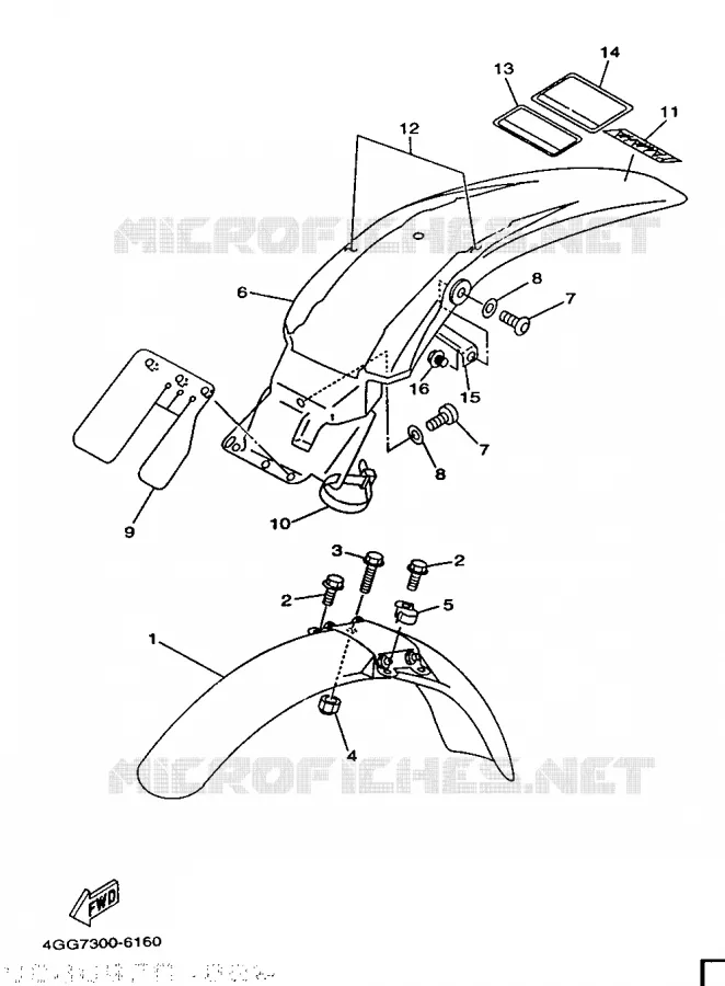 SPATBORD Yamaha MOTO 250 1996 TY  TY250Z