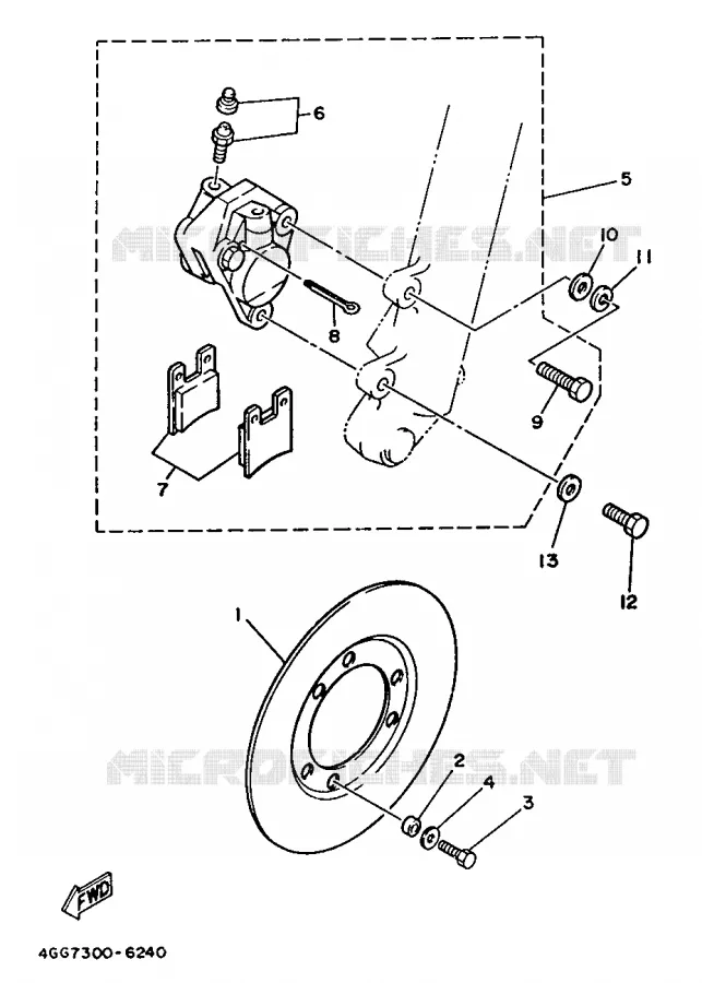 REMKLAUW VOOR Yamaha MOTO 250 1996 TY  TY250Z
