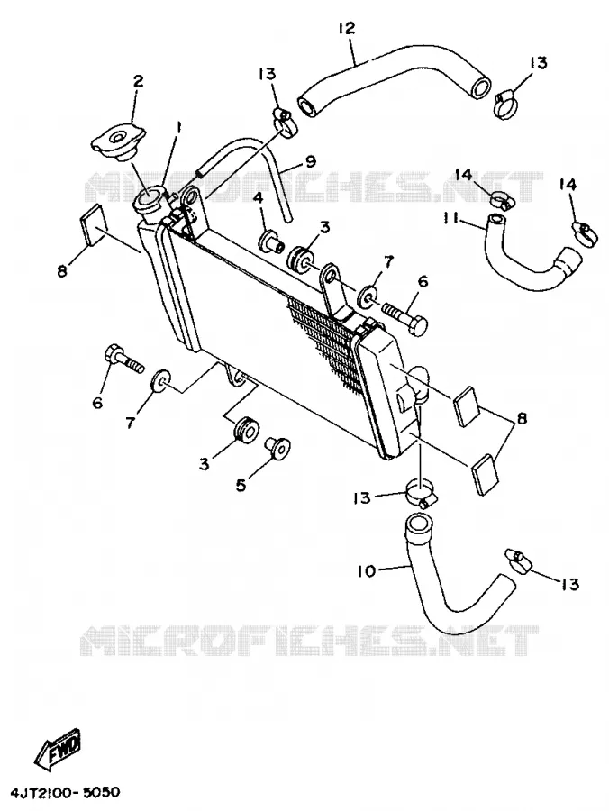 RADIATEUR / SLANG Yamaha MOTO 125 1997 TZ  TZ125