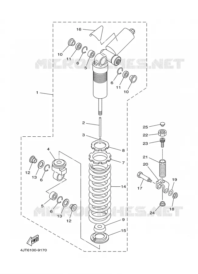 ACHTER SCHOKBREKER Yamaha MOTO 125 2000 TZ  TZ125