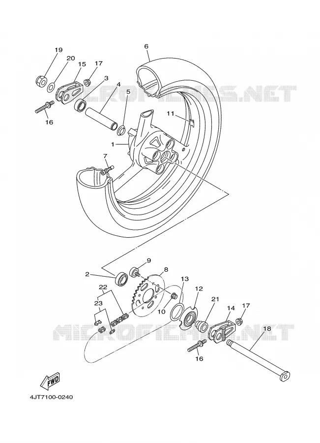 ACHTERWIEL Yamaha MOTO 125 2000 TZ  TZ125