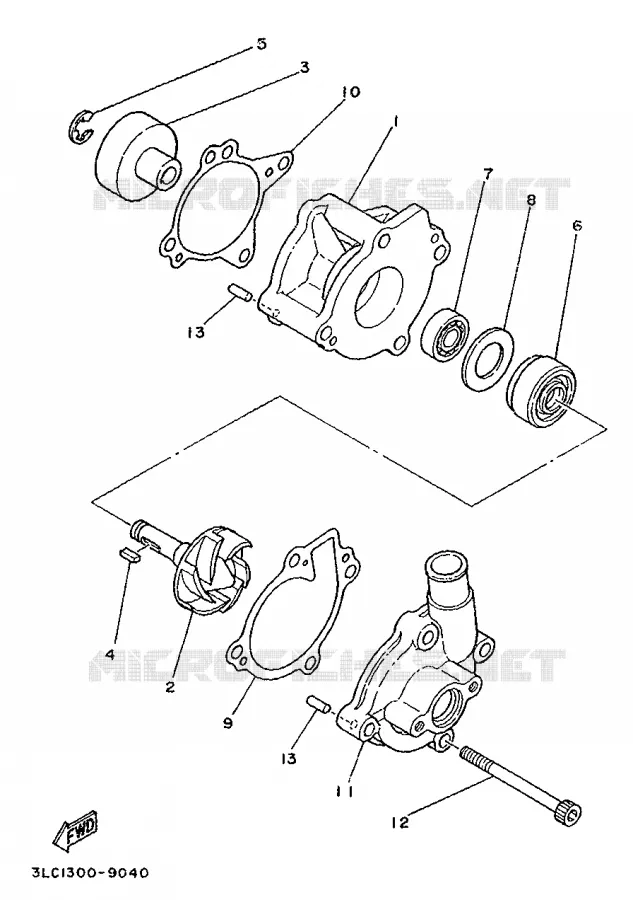 WATERPOMP Yamaha MOTO 250 1989 TZ  TZ250