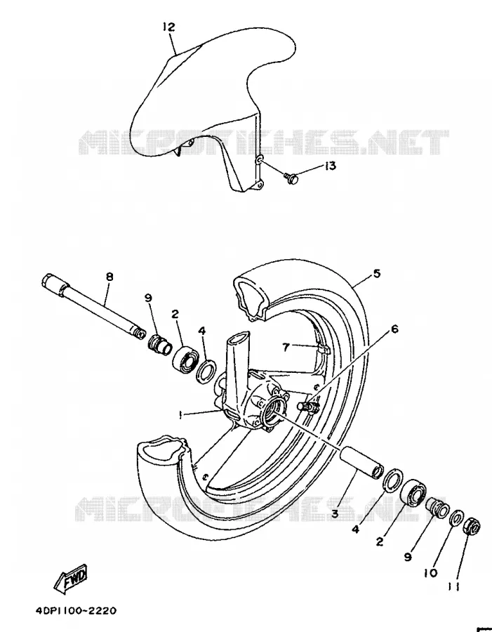 VOORWIEL Yamaha MOTO 250 1992 TZ  TZ250
