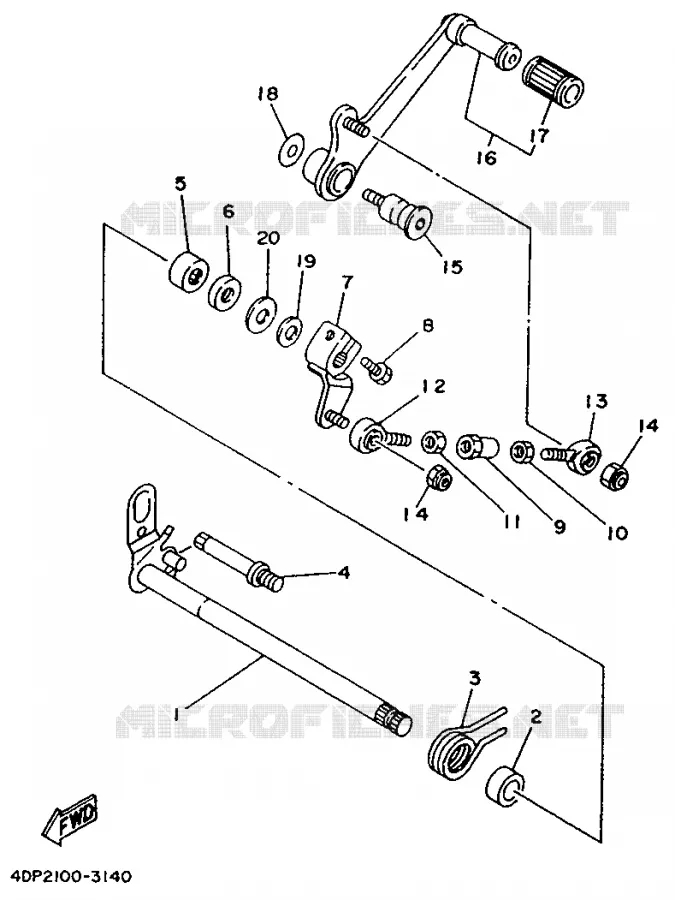 SCHAKEL STANG / PEDAAL Yamaha MOTO 250 1995 TZ  TZ250