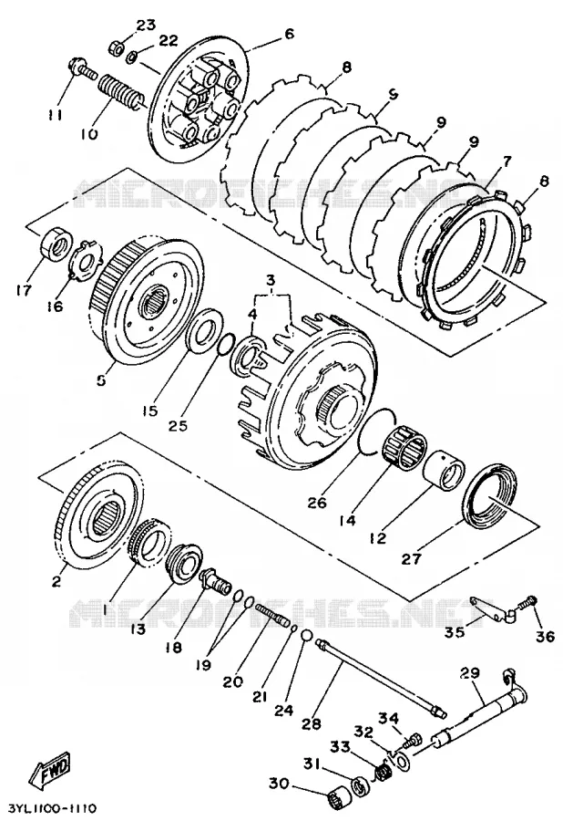 STARTMOTOR KOPPELINGS Yamaha MOTO 250 1996 TZ  TZ250