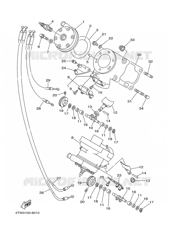 CILINDERKOP Yamaha MOTO 250 2000 TZ  TZ250